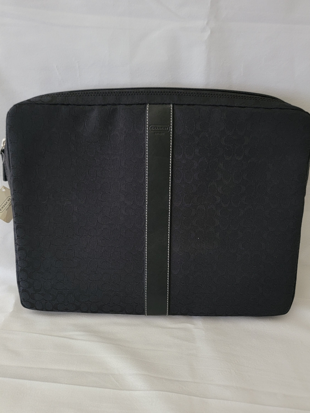Coach Black Signature Canvas Laptop Sleeve